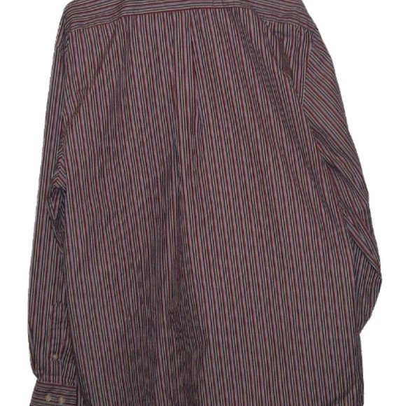 Peter Millar Red, White and blue vertical striped button down pocketed long slv - Picture 5 of 7